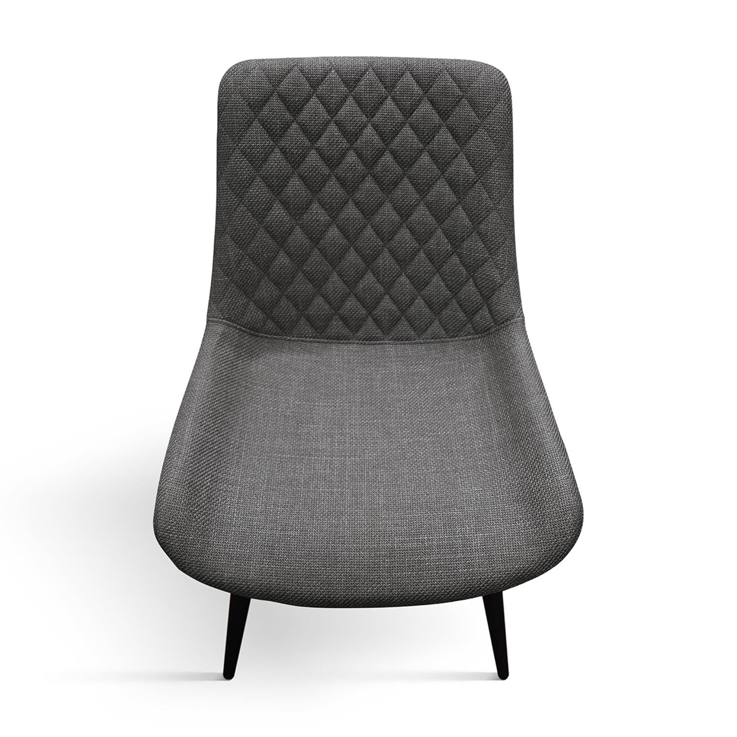 set di 4 sedie vienna in tessuto grigio e gambe in metallo nero, seduta ergonomica per comfort quotidiano