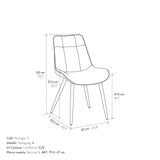 set di 4 sedie bruxelles in ecopelle castagna e gambe in metallo nero, facile da abbinare a qualsiasi stile d’arredo
