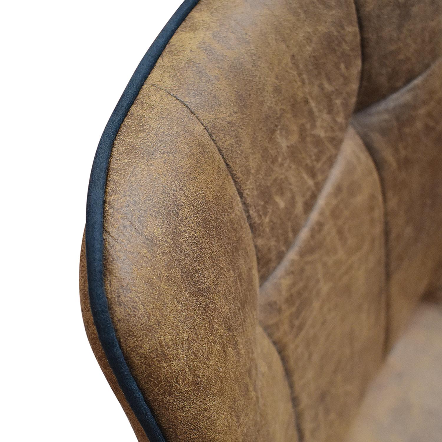 set di 4 sedie bruxelles in ecopelle cammello e gambe in metallo nero, seduta ergonomica per comfort quotidiano