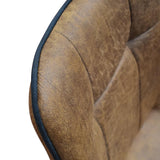 set di 4 sedie bruxelles in ecopelle cammello e gambe in metallo nero, seduta ergonomica per comfort quotidiano