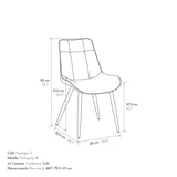 set di 4 sedie bruxelles in ecopelle cammello e gambe in metallo nero, materiali resistenti per uso quotidiano