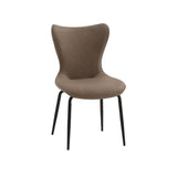 set di 4 sedie bondi beach in similpelle marrone e gambe in metallo nero, sedia dal design moderno per sala da pranzo o...