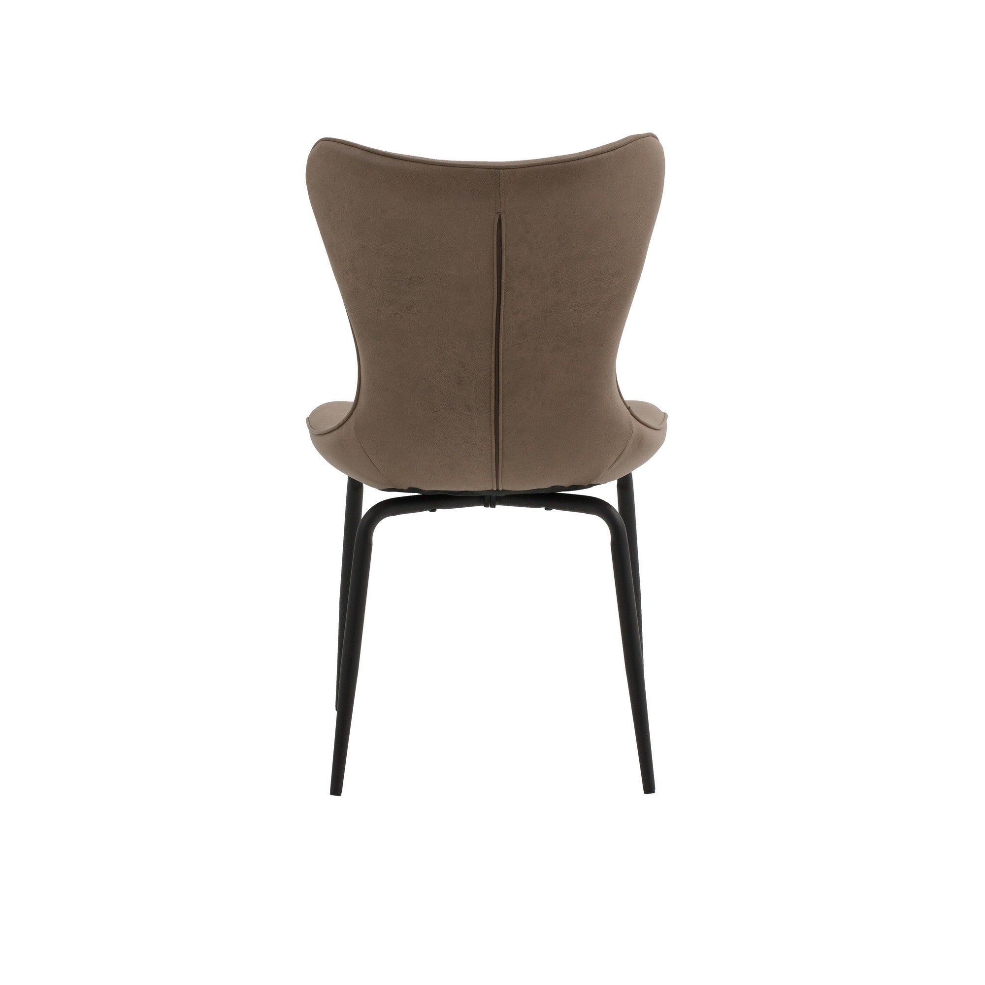 set di 4 sedie bondi beach in similpelle marrone e gambe in metallo nero, seduta ergonomica per comfort quotidiano