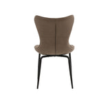 set di 4 sedie bondi beach in similpelle marrone e gambe in metallo nero, seduta ergonomica per comfort quotidiano