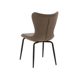 set di 4 sedie bondi beach in similpelle marrone e gambe in metallo nero, ideale per cucina, sala da pranzo o studio