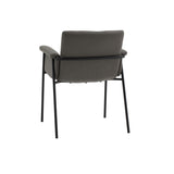 set di 4 sedie cancún in similpelle grigio e gambe in metallo nero, con braccioli, ideale per creare una seduta accogliente...