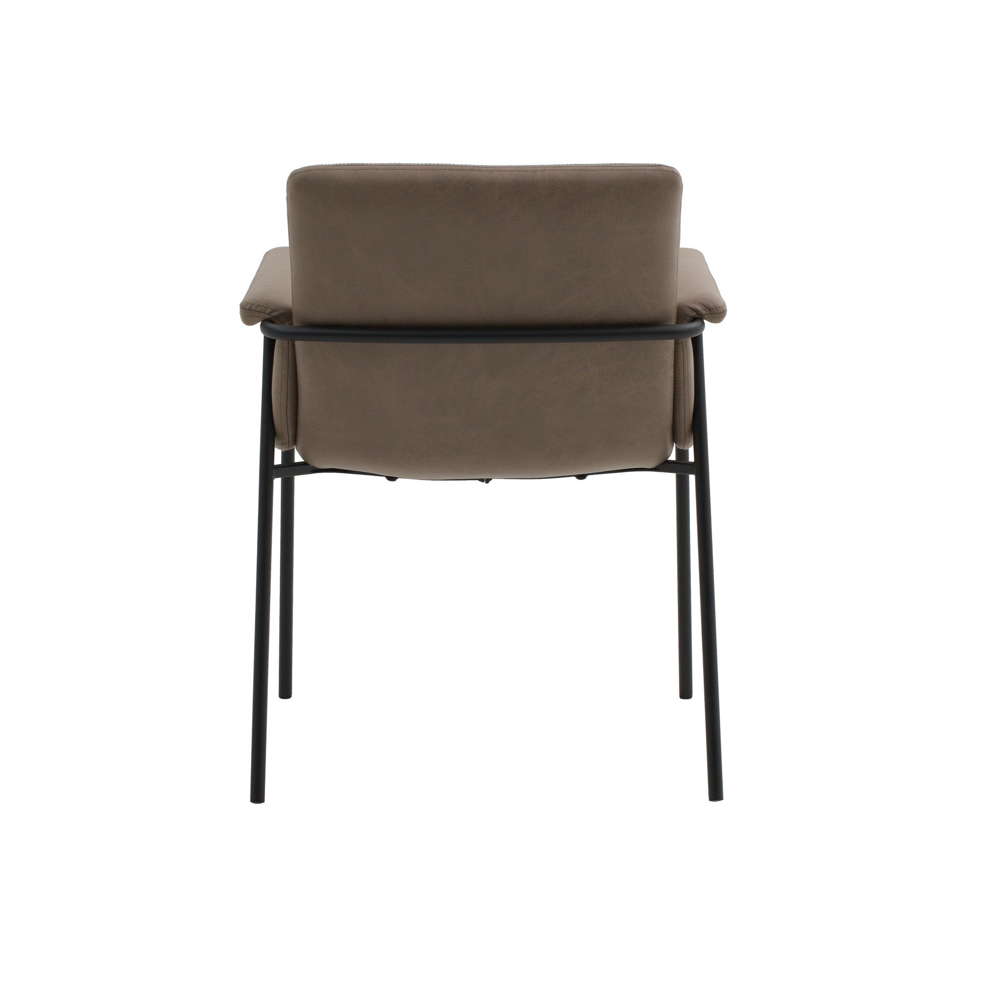 set di 4 sedie cancún in similpelle marrone e gambe in metallo nero, con braccioli, comfort superiore grazie al supporto...