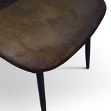 set di 4 sedie valletta in ecopelle scamosciato finitura castagna e gambe in metallo nero, facile da abbinare a qualsiasi...