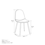 set di 4 sedie valletta in ecopelle scamosciato finitura castagna e gambe in metallo nero, materiali resistenti per uso...