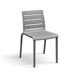 set di 6 sedie gandia in polipropilene grigio, impilabili, sedia per esterno resistente agli agenti atmosferici