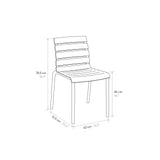 set di 6 sedie gandia in polipropilene grigio, impilabili, comoda e leggera, perfetta per giardino o balcone