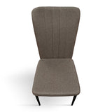 set di 6 sedie amsterdam in tessuto marrone e gambe in metallo nero, seduta ergonomica per comfort quotidiano