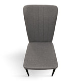 set di 6 sedie amsterdam in tessuto grigio e gambe in metallo nero, seduta ergonomica per comfort quotidiano