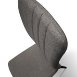 set di 6 sedie amsterdam in tessuto grigio e gambe in metallo nero, ideale per cucina, sala da pranzo o studio