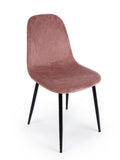 set di 4 sedie irelia in velluto rosa, sedia dal design moderno per sala da pranzo o soggiorno