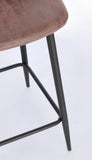 set di 2 sgabelli irelia in similpelle cognac e gambe in acciaio nere, sgabello versatile per uso domestico o professionale