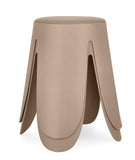 set di 2 sgabelli imogen in polipropilene avorio e cuscino in similpelle avorio, design salvaspazio ideale per ambienti...