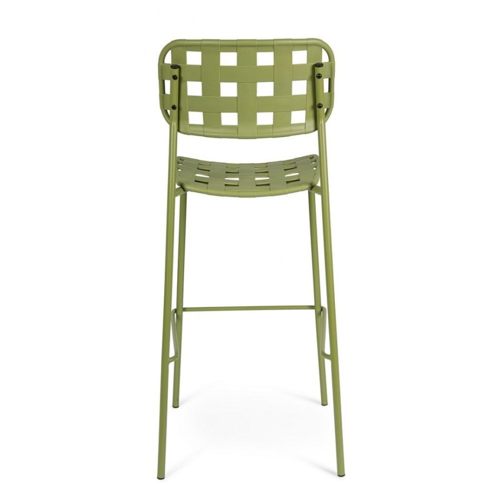 set di 4 sgabelli clover in polipropilene verde e struttura acciaio, impilabili, design leggero e impilabile per uso pratico