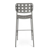 set di 4 sgabelli clover in polipropilene grigio e struttura acciaio, impilabili, design leggero e impilabile per uso pratico