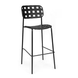 set di 4 sgabelli clover in polipropilene nero e struttura acciaio, impilabili, sgabello outdoor perfetto per terrazze e...