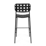 set di 4 sgabelli clover in polipropilene nero e struttura acciaio, impilabili, design leggero e impilabile per uso pratico