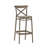 set di 4 sgabelli hamburg in polipropilene tortora, sgabello outdoor perfetto per terrazze e verande