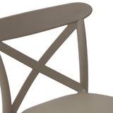 set di 4 sgabelli hamburg in polipropilene tortora, seduta comoda e materiali impermeabili