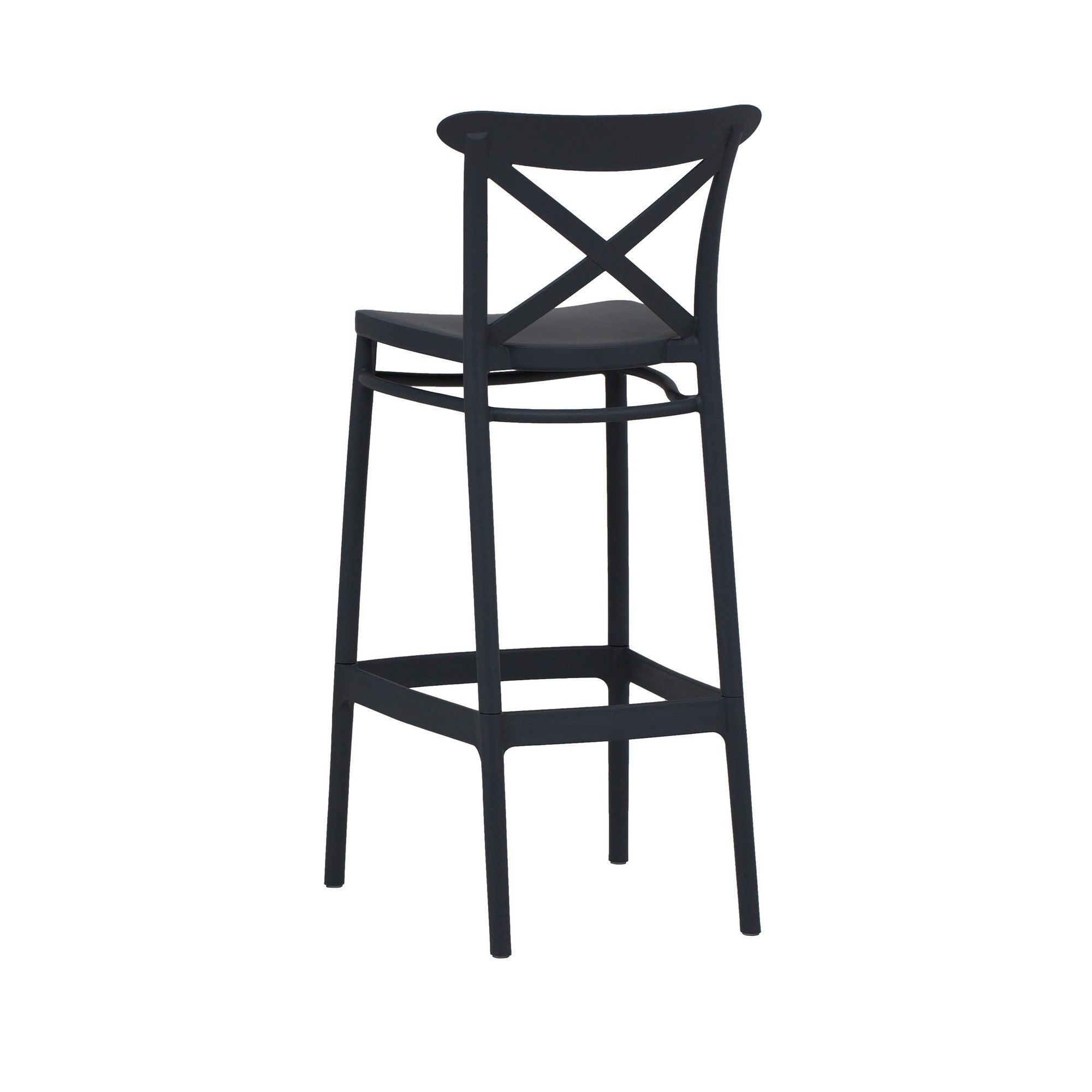 set di 4 sgabelli liverpool in polipropilene antracite, ideale per spazi esterni e bar all’aperto