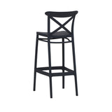 set di 4 sgabelli liverpool in polipropilene antracite, ideale per spazi esterni e bar all’aperto