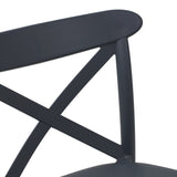 set di 4 sgabelli liverpool in polipropilene antracite, seduta comoda e materiali impermeabili