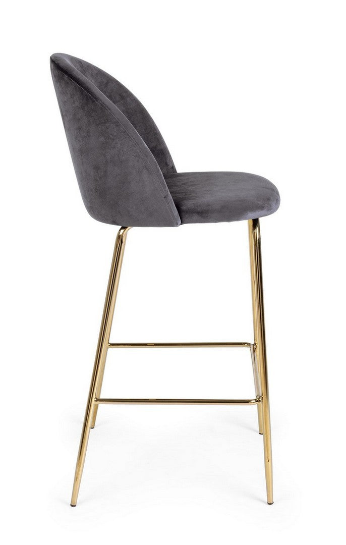 set di 2 sgabelli bar carry grigio, struttura stabile in metallo o legno massello