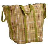 maxi borsa poppins marrone, colore marrone, taglia 48 x 33 x 33. vista frontale della borsa maxi in tessuto naturale su sfondo neutro