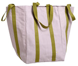 maxi borsa poppins pepe rosa, colore pepe rosa, taglia 48 x 33 x 33. vista frontale della borsa maxi in tessuto naturale su sfondo neutro