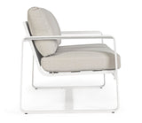 Divano 2 posti MERRIGAN in alluminio bianco e tessuto olefin tortora