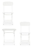 Set bistrot YVONNE con tavolo e 2 sedie in acciaio bianco