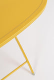 Set bistrot YVONNE con tavolo e 2 sedie in acciaio giallo ocra