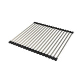 tappettino scolapiatti avvolgibile fm001 per lavello, scolapiatti in acciaio inox per lavello da cucina