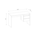 scrivania paco3 con due cassetti colore rovere e antracite, design minimal e funzionale per ogni tipo di arredo