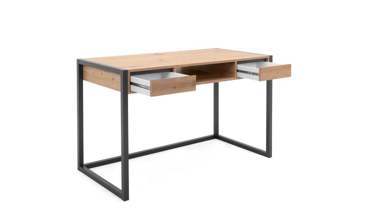 scrivania denver 30 l120xp60xh75 quercia antracite, design minimal e funzionale per ogni tipo di arredo