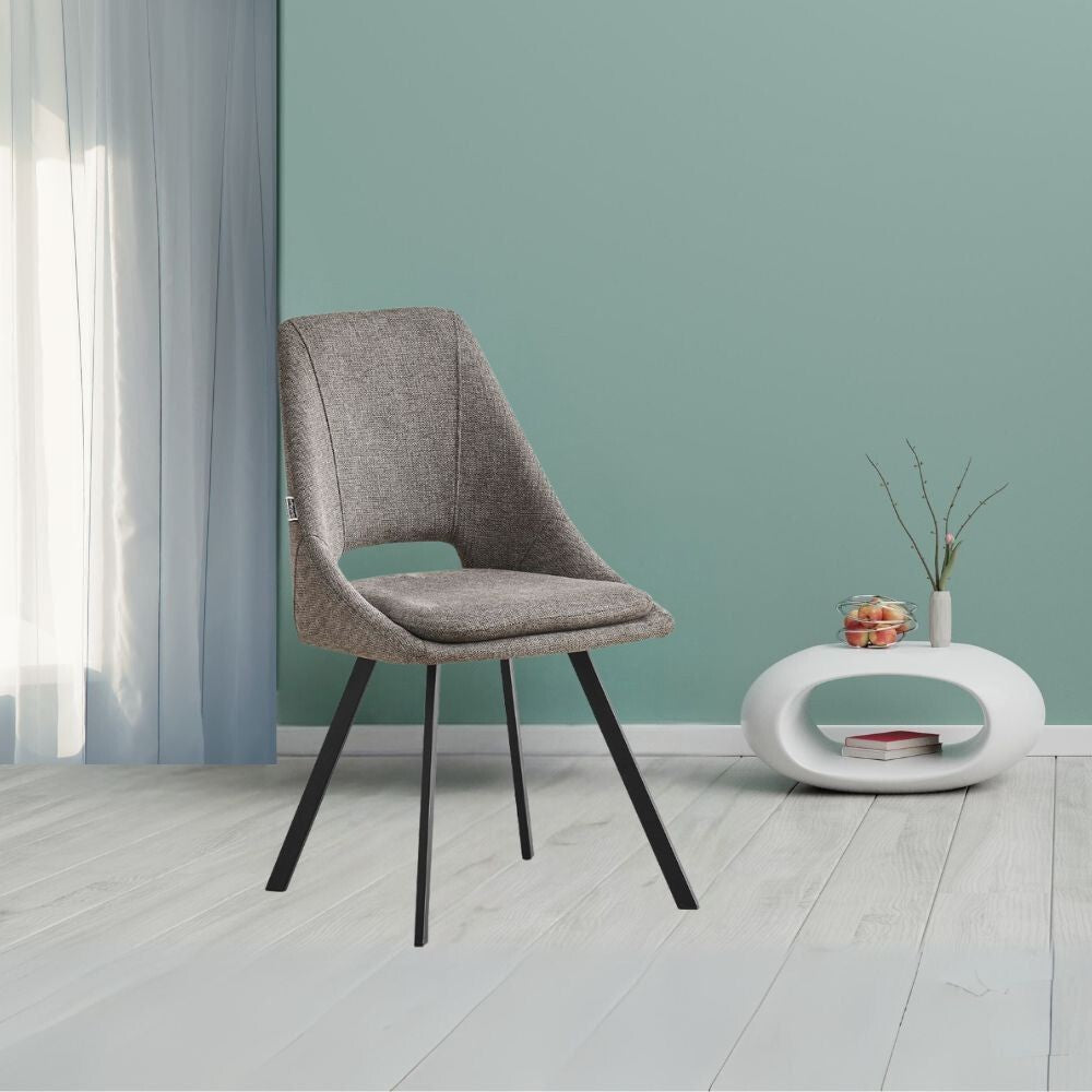 sedia imbottita blauss in tessuto grigio, sedia imbottita con rivestimento in tessuto o velluto