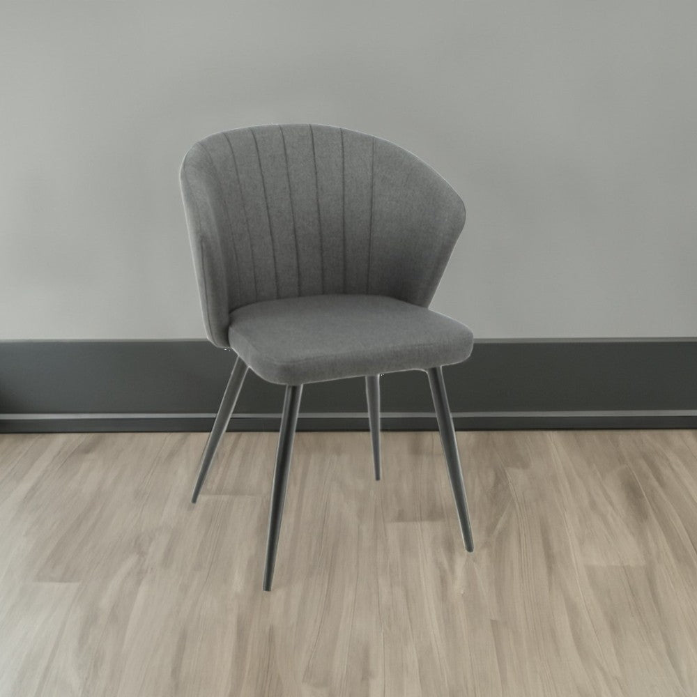 sedia krid tessuto grigio scuro e piedi metallo nero, sedia imbottita con rivestimento in tessuto o velluto