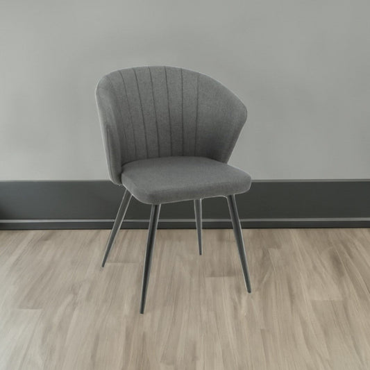 sedia krid tessuto grigio scuro e piedi metallo nero, sedia imbottita con rivestimento in tessuto o velluto