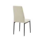 sedia da pranzo adara in tessuto beige, design accogliente ideale per sedute prolungate