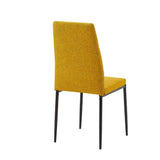 sedia da pranzo adara in tessuto senape, design accogliente ideale per sedute prolungate