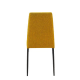 sedia da pranzo adara in tessuto senape, perfetta combinazione di eleganza e comfort