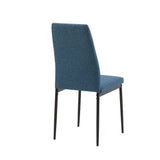 sedia da pranzo adara in tessuto blu, design accogliente ideale per sedute prolungate