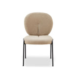 sedia da pranzo sirio tessuto teddy beige, dettaglio dell’imbottitura morbida e confortevole