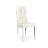 sedia montecarlo 3 bottoni tessuto bianco, dettaglio dell’imbottitura morbida e confortevole