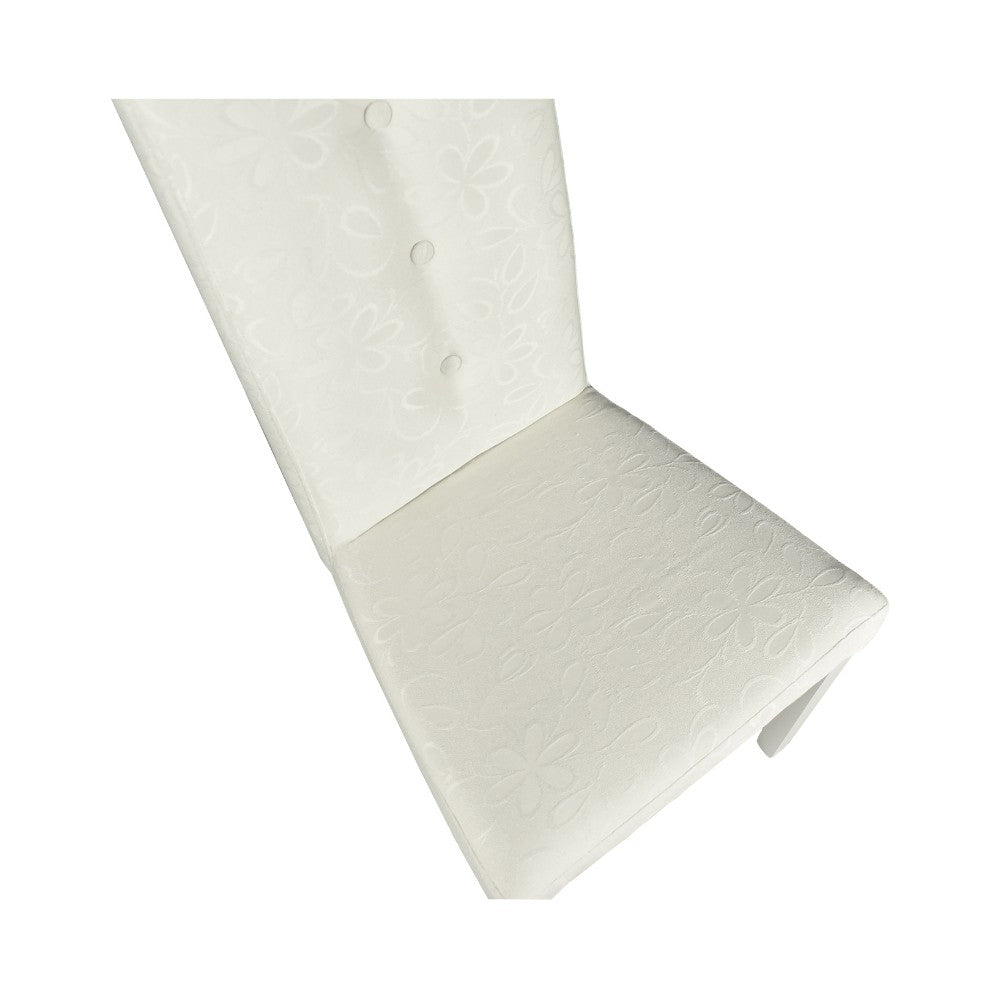 sedia montecarlo 3 bottoni tessuto bianco, design accogliente ideale per sedute prolungate