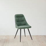 sedia imbottita cascade in tessuto colore verde, sedia imbottita con rivestimento in tessuto o velluto